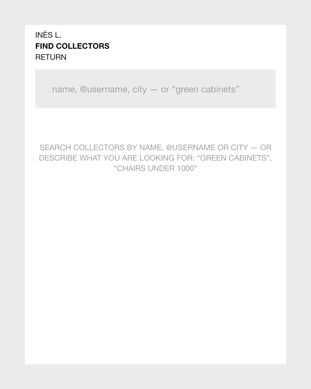Find collectors in Collecteur: search by name, @username or city, or describe an object